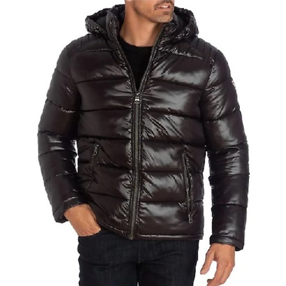 🎁 GUESS Hooded Zip-Front Puffer Jacket